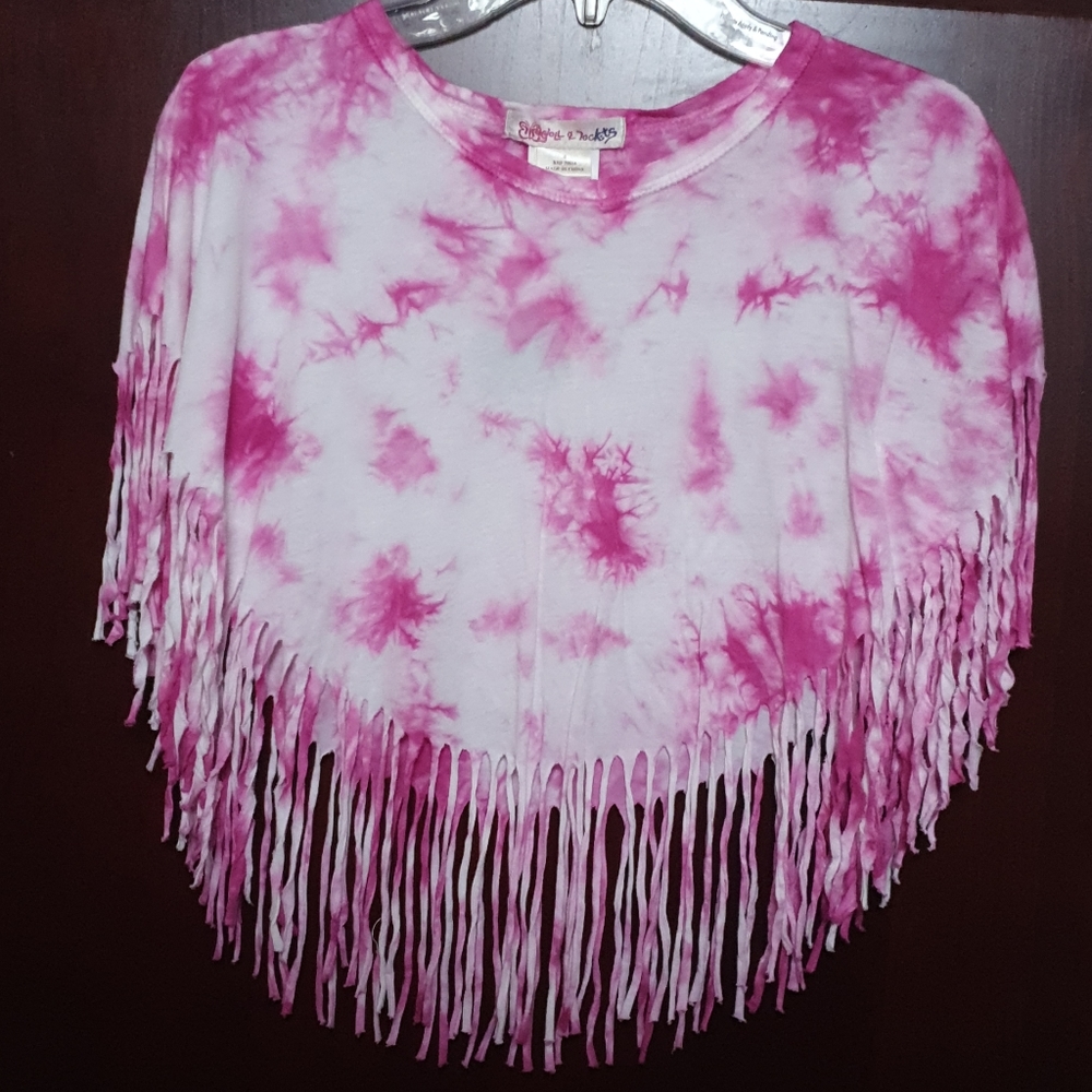Ragdoll & Rockets NWT Pink & White Tie Dye Poncho